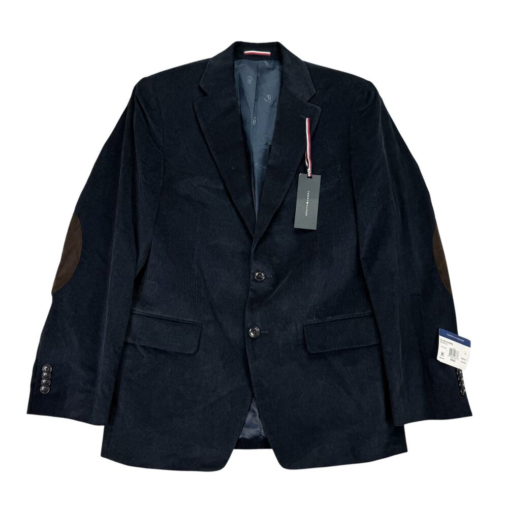 Tommy Hilfiger Mens Daltry Modern Fit Corduroy Sport Coat Navy Blue 38R